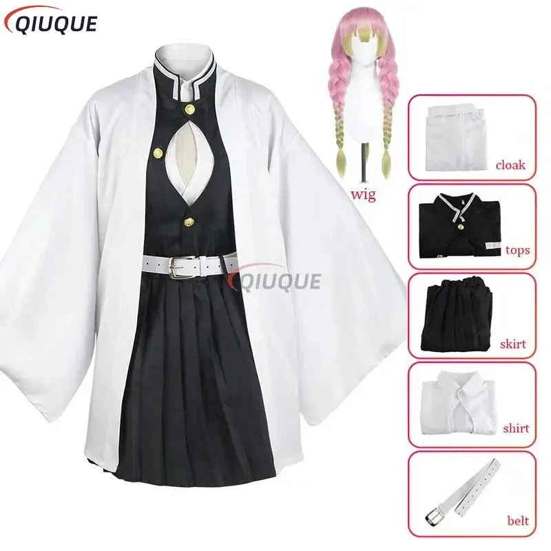 

XT8Kanroji Mitsuri Costume Wig Women Girls Outfits Uniforms for Children and Adult Anime Cosplay Halloween Party SuXT6@!
