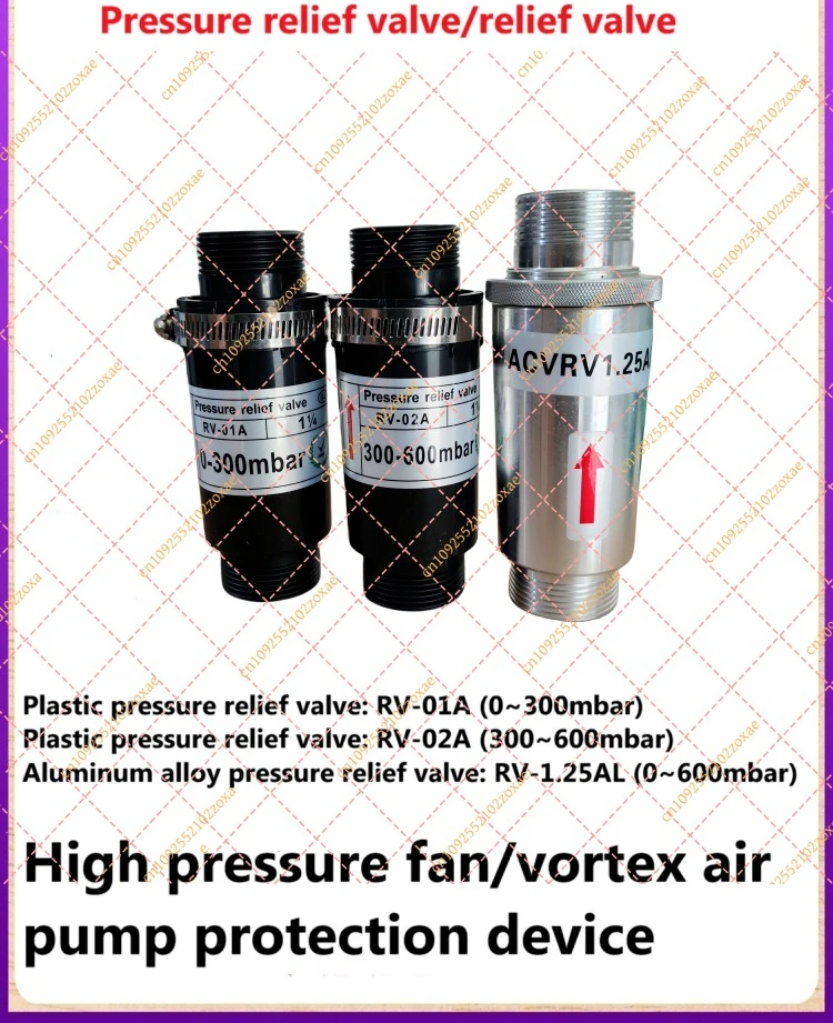 

RV-01 RV-02 Pressure Relief Valve for High Pressure Fan Vortex Air Pump Aluminum Alloy/Plastic Pressure Relief Valve