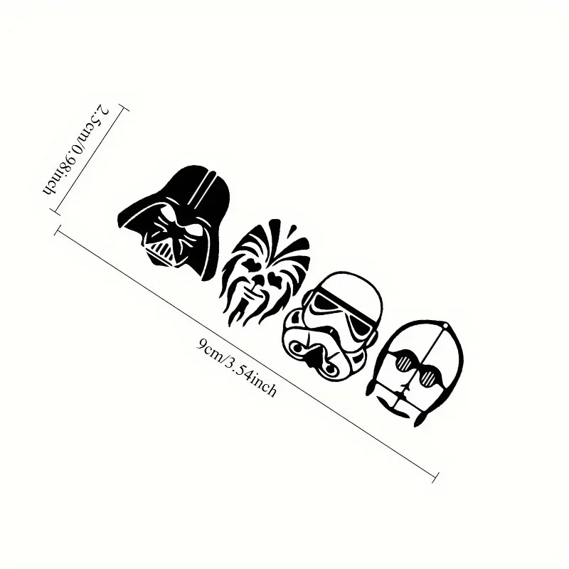 1PC "Star Wars Villains" Sticker Set for Car Motorcycle Styling Decoration Sci - Fi - Themed Decal Accessory