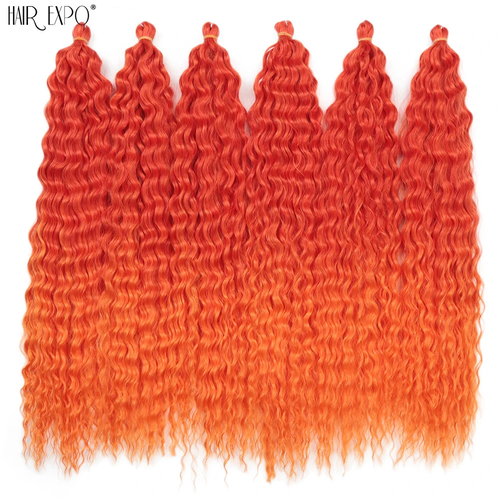 22" Ariel Curl Häkelhaar Synthetische Tiefe Welle Geflecht Haarverlängerung Ombre Ariel Curl Haar Weiche Wasserwelle Twist Haar Blond Rosa – Detail 17
