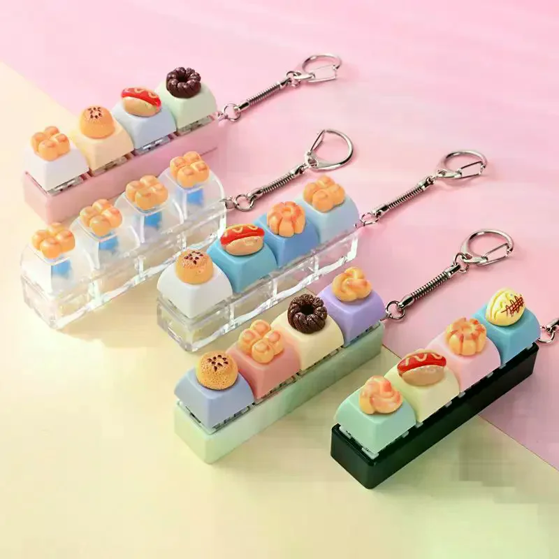 Creative Cute Bread-shaped Keychain Stress-relief Toy Small Accessory For Venting And Relaxation, A Little Gift 1PC