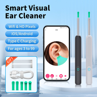 Smart Ear Cleaner with Camera WiFi Connect 6 LED Lights 3.6mm Mini Ear Wax Removal Tool With Camera Take Video HD Earpick