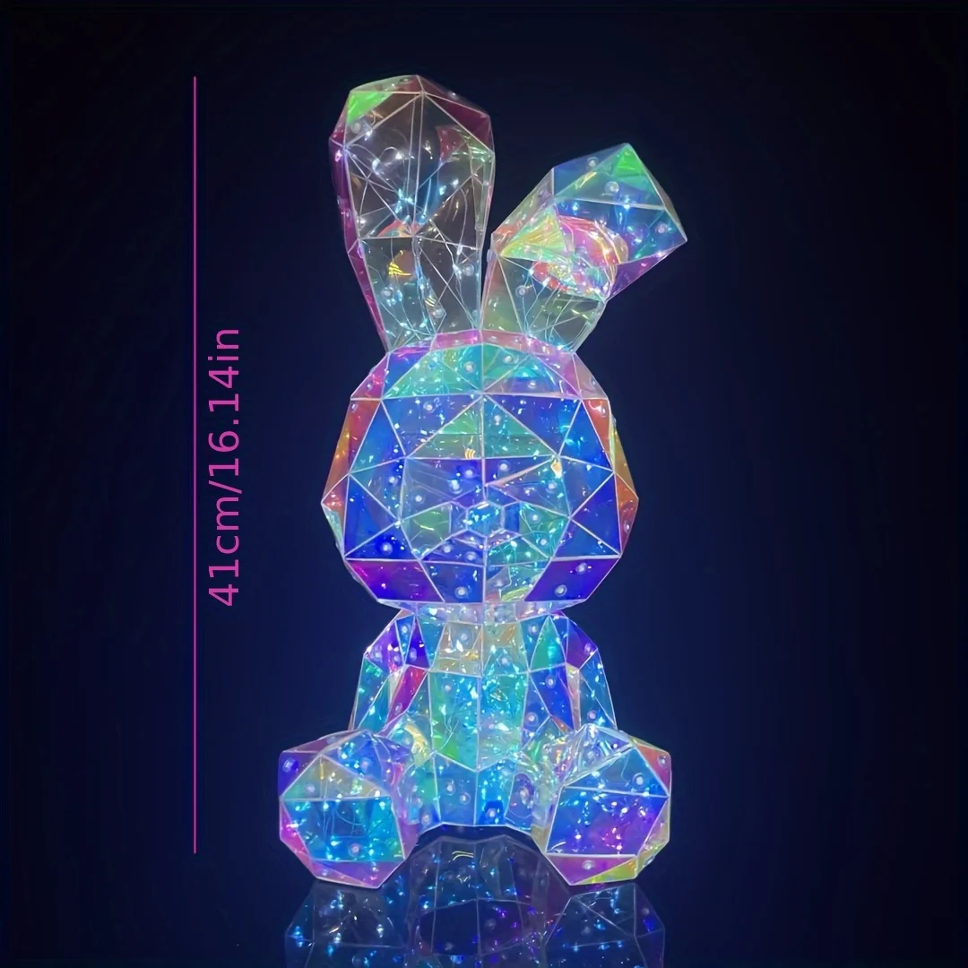 Valentine's Day Rabbit Ornament Festival Decoration Outdoor Atmosphere Ornament Creative Luminous Colorful 40cm Teddy Bear Exqui