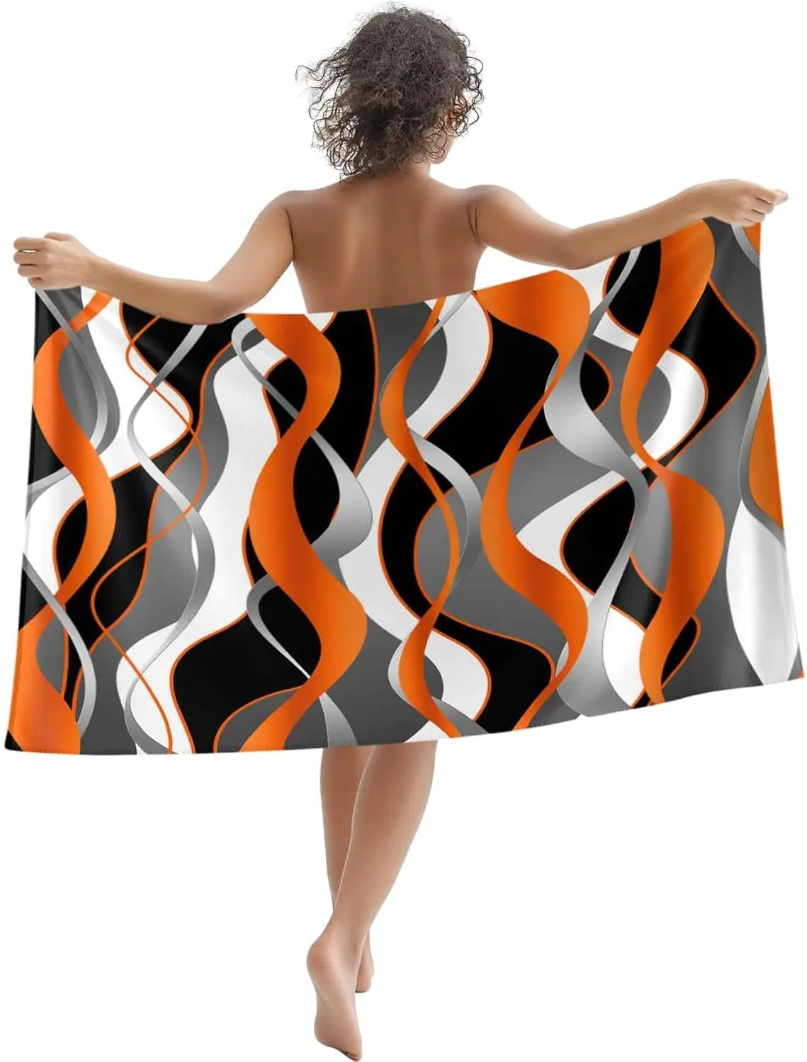 Modern Art Beach Blanket, Swirling Abstract Pattern, Soft Absorbent Microfiber, Sand Free, Perfect for Travel, Surfing