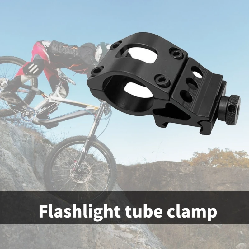 

Y1UC Flashlight Tube Clamps Sight Brackets 25.4mm Outdoor Shock Absorption Holder Sight Base Flashlight Scope Mount Holder