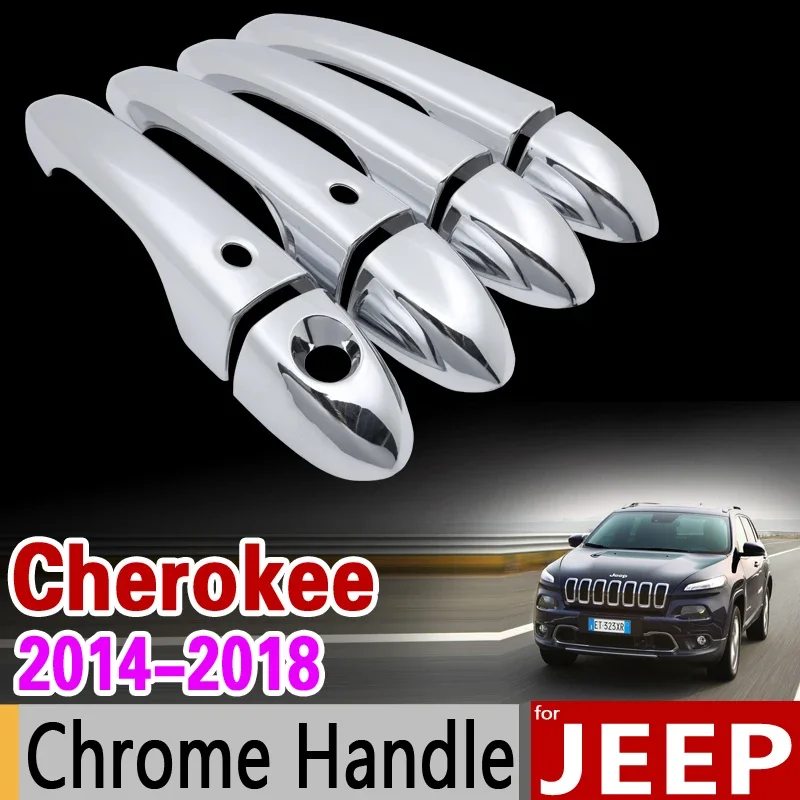 

for JEEP Cherokee KL Luxurious Chrome Door Handle Cover Trim Set 2014 2015 2016 2017 2018 Accessories Stickers Car Styling