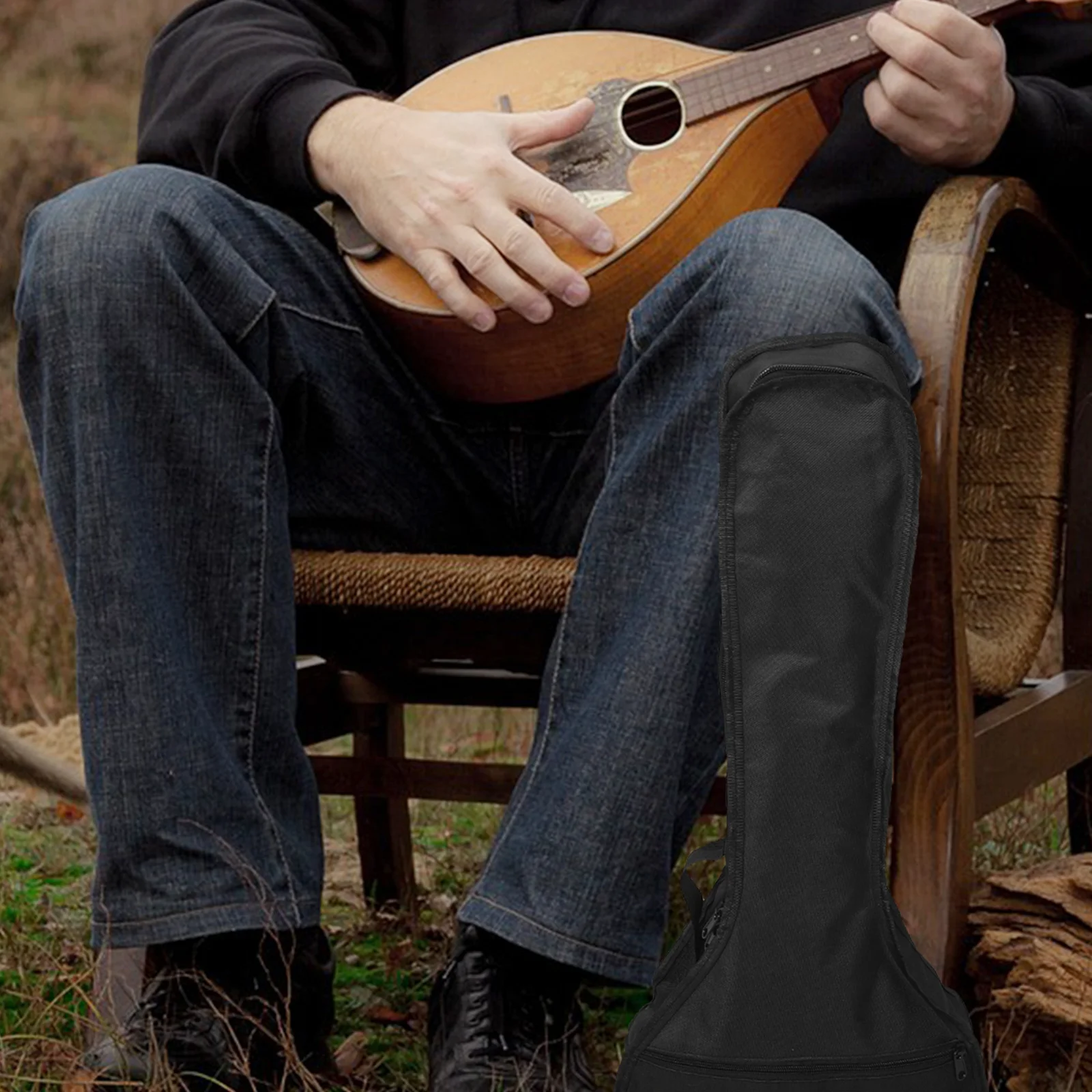 

Reliable Mandolin Bag Heavy Duty Oxford Cloth Case with Padded Interior and External Pocket for Small Items Mandolin Storage Bag