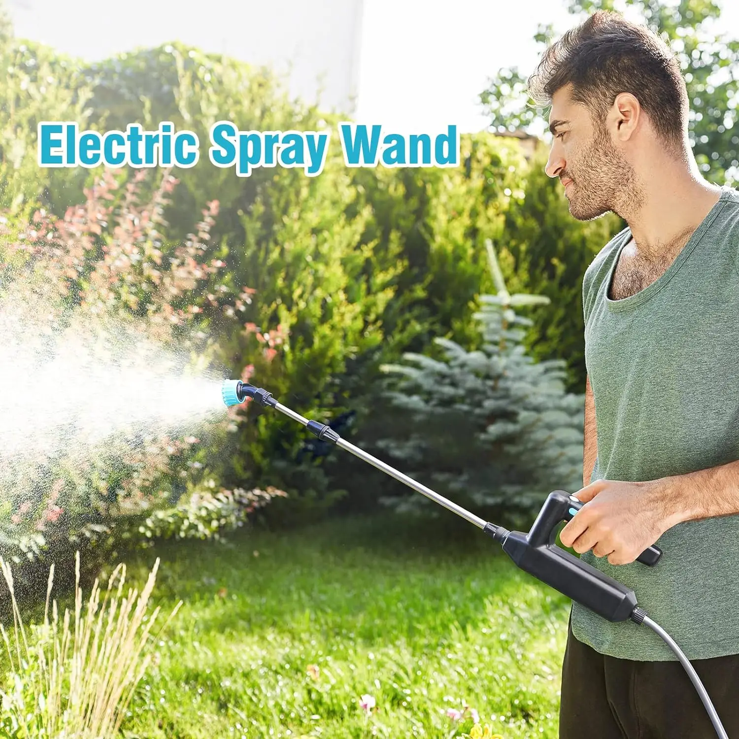 

3/5/8M Electric Plant Sprayer Garden Sprayer with Hose and 3 Nozzles Rechargeable Battery Powered Watering Wand Suitable for Pat