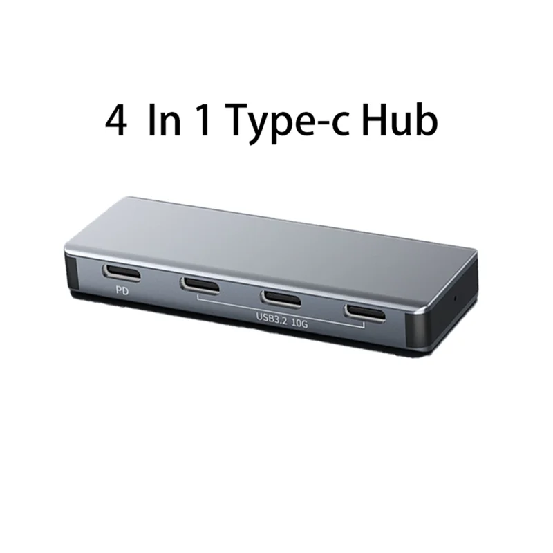 4 In 1 Type-C Hub 4 Ports USB Type C To USB3.2 Gen2 Hub Splitter PD Adapter 10Gbps For  Pro Air Laptop Desktop PC