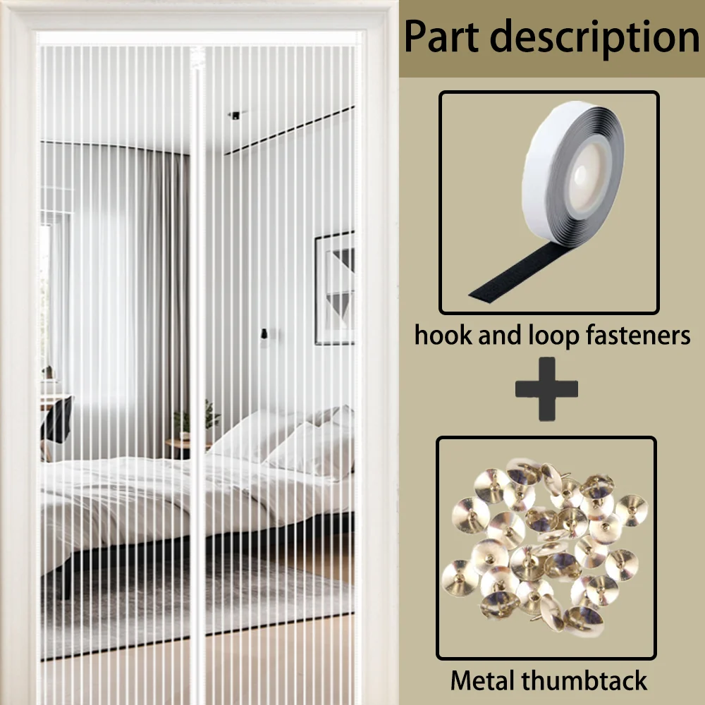 New Type of Non Punching Magnetic Suction Soft Yarn Door Curtain with Anti Mosquito and Insect Fly Function, Automatic Closing O