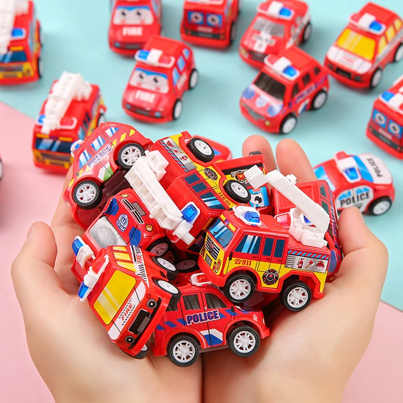 10Pcs Mini Fire Rescue Truck Vehicle Pull Back Cars Toys for Kids Birthday Party Favors Children\'s Gifts Prizes Goodie Fillers