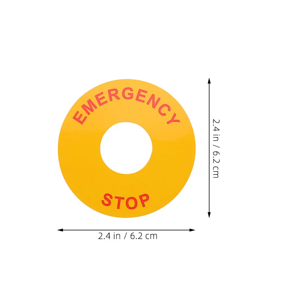 

6pcs Electrical Equipment Warning Labels Safety Signs Emergency Stop Stickers PP Material Design Easy Recognition