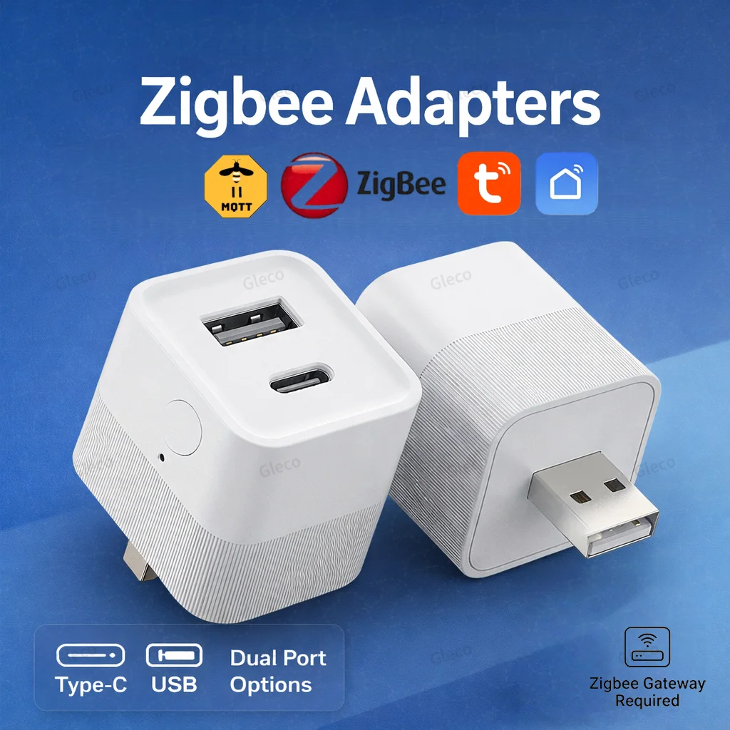 

Tuya Zigbee USB Adapter Smart Switch To TYPE C Power Adaptor USB A Splitter Controller Connector For Smart Life Z2M Hub Required