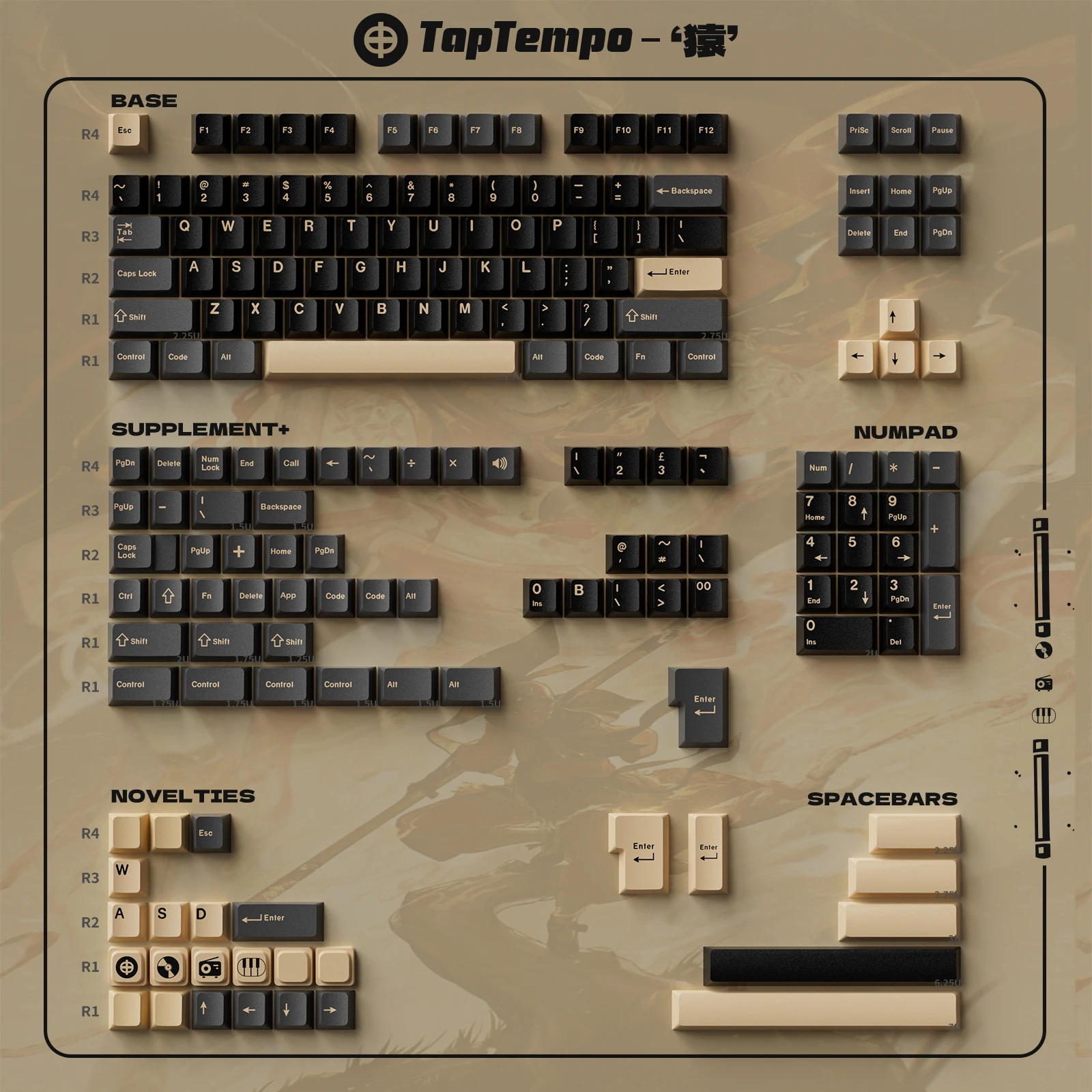 

180 keys GMK Clones Ape Keycaps Cherry Profile Double Shot Keycap For MX Switch Mechanical Keyboard ISO Enter 7U Keys