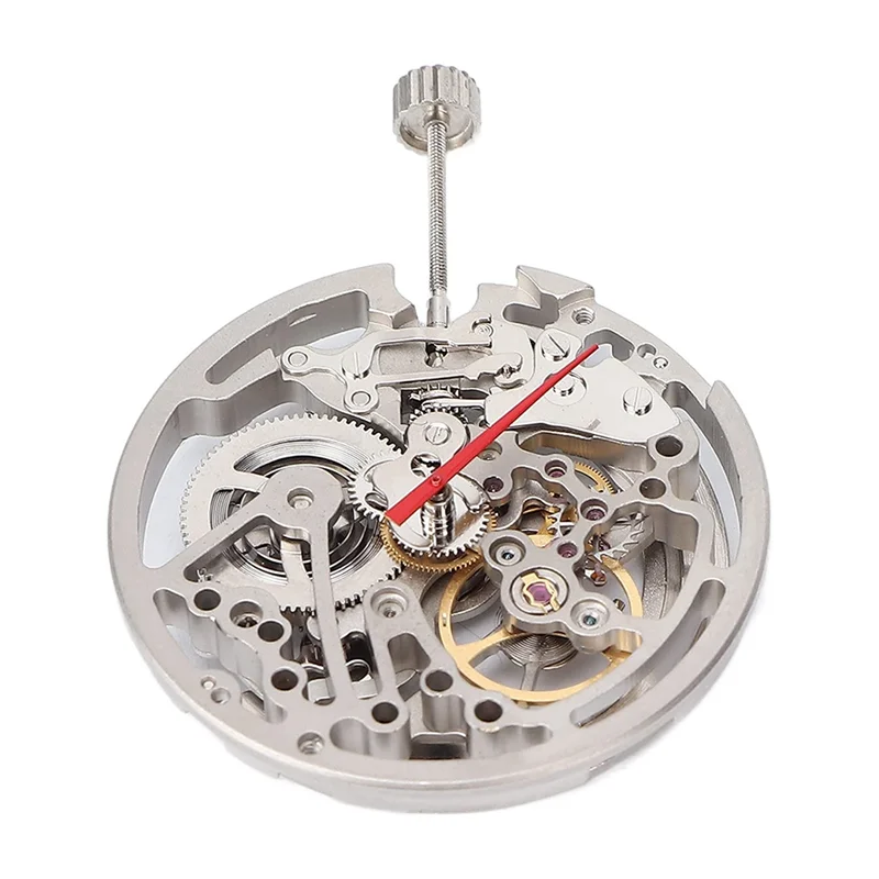 Automatic Mechanical Watch Movement,DIY Automatic Hollow Watch Movement with Plastic Storage Box ForOld Part Replacement