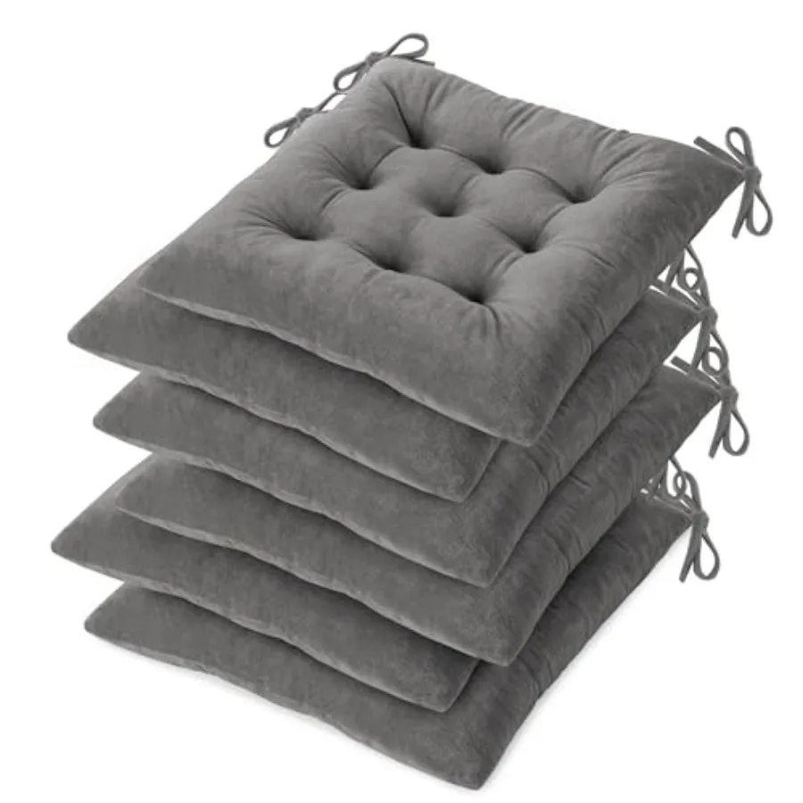 

Chair Cushions for Dining Chairs Set of 6 Tufted Indoor Chair Pads with Ties Soft Square Seat Cushions for Kitchen Chairs 15.5"