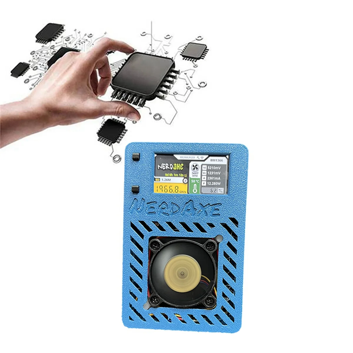 NerdAxe Miner Nerdminer 500Gh/S S19XP BM1366 ASIC Bitaxe Bitcoin Mini Miner 1.9 polegadas Display Loteria Mineração EUA PLUG