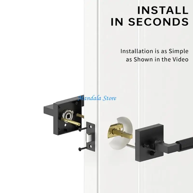 

U2JC Interior Privacy Door Handle Keyless Knurled Handle Lock Door Lever Square Interior Passage Door Knobs Modern Door Lever