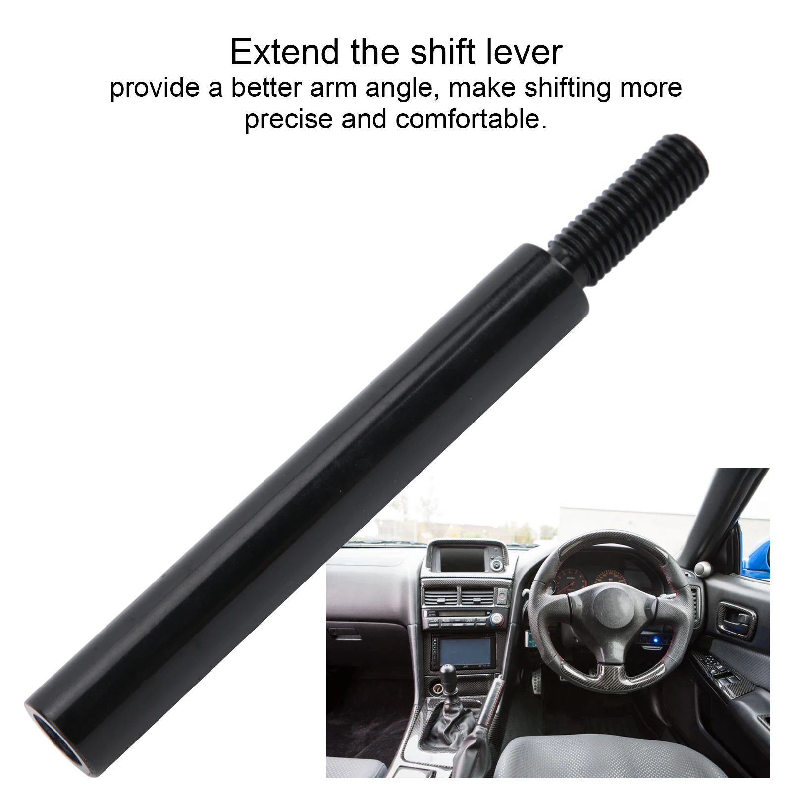 4inch Shift Knob Extension Manual Gear Shifter Extender Lever M10x1.5 Universal Manual Shifter Extender Shift Knob Extension