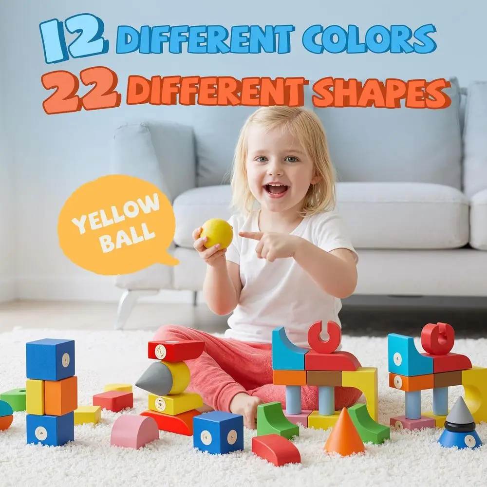 Soft EVA Foam Magnetic Building Blocks, 100 Pieces, Ideal for Toddlers 2-5 Years, Gift for Boys and Girls