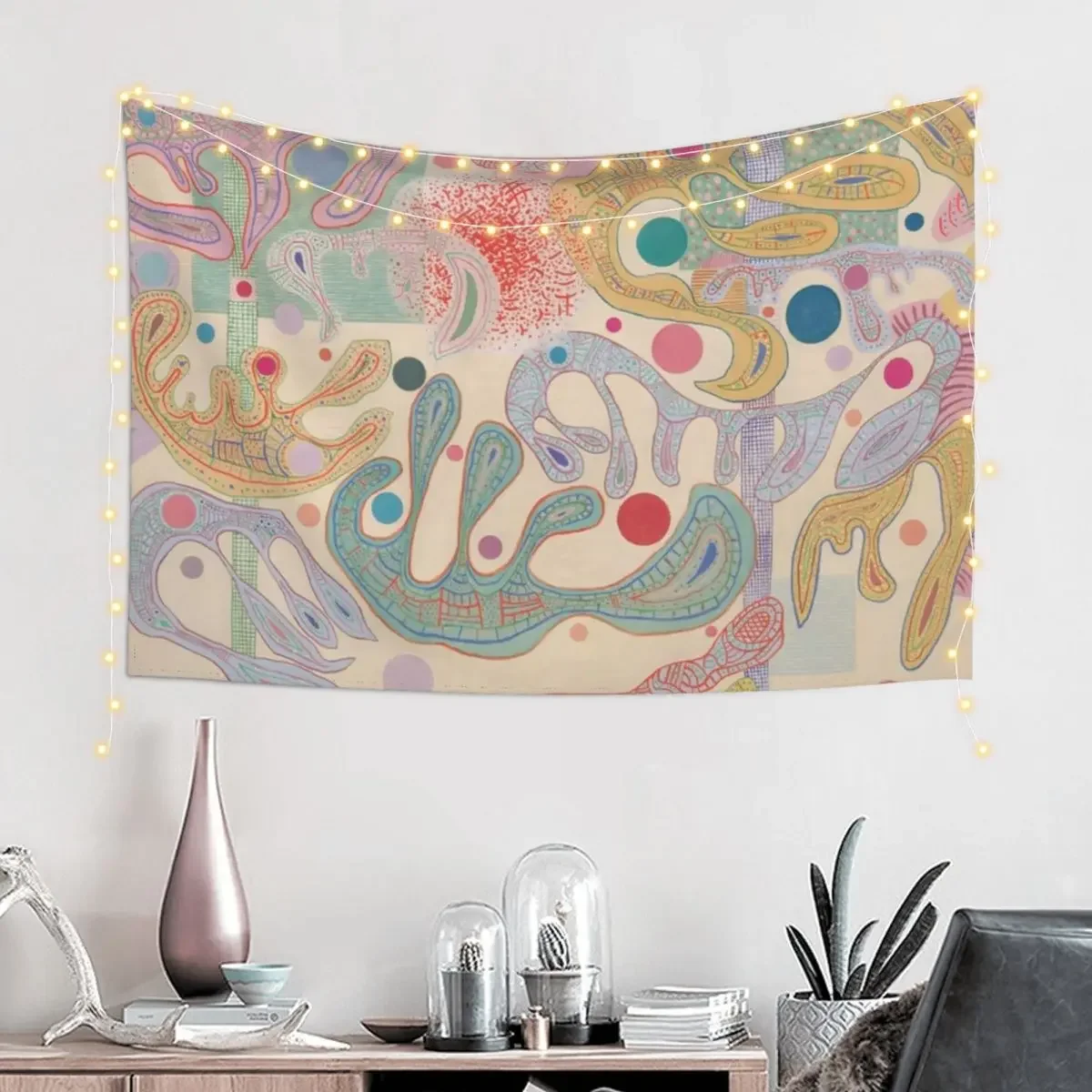 Wassily Kandinsky, Capricious Forms Tapestry Room Decorating Aesthetic Wallpapers Home Decor Tapestry