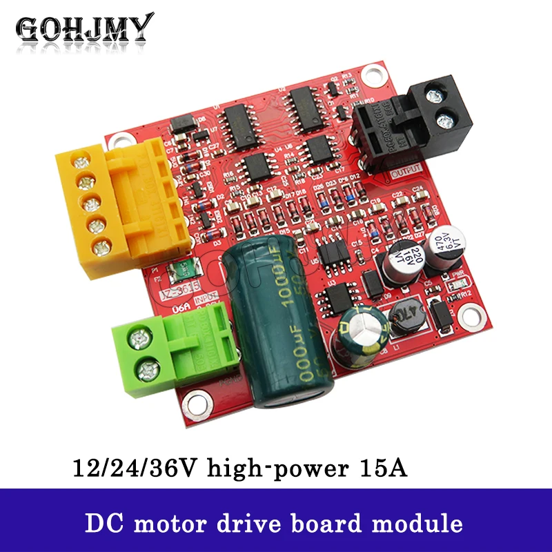 PWM governor 12/24/36V high-power 15A DC motor drive board module, industrial full forward and reverse rotation