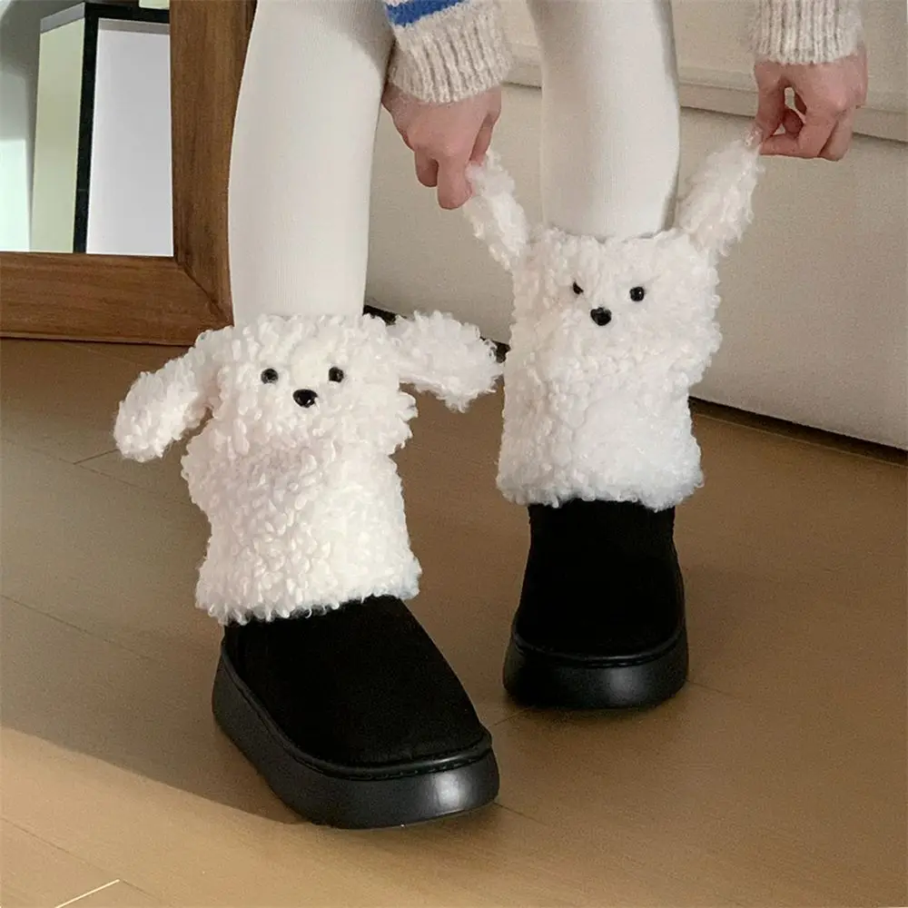 

Thick Bottom Soft Dog Warm Insulated Snow Boots Winter Fashion Soft Cotton Boots for Men and Women