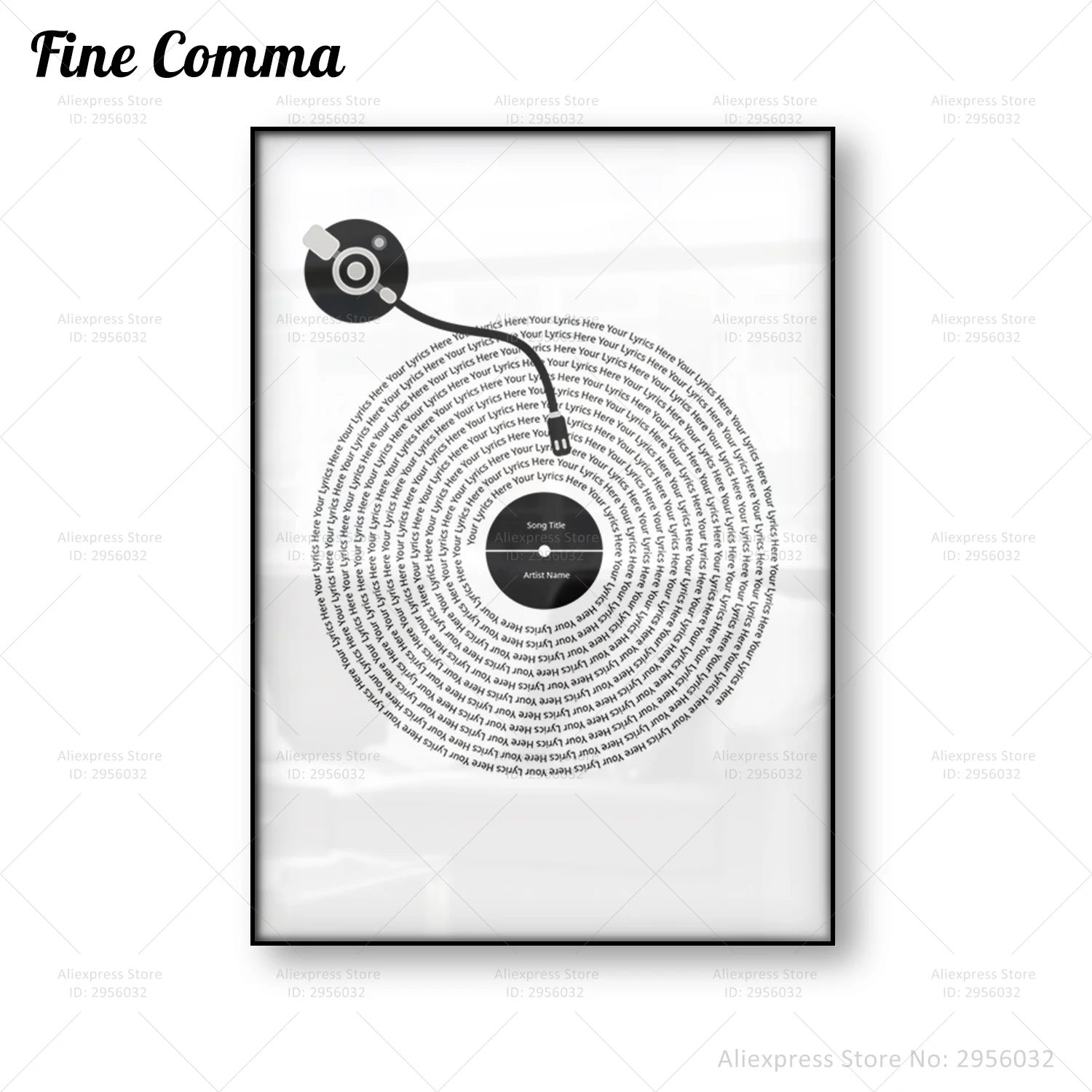 

Custom Vinyl Song Lyrics Poster Personalised Typography Wall Art Decor Album Cover Music Art Anniversary Wedding Gift Present