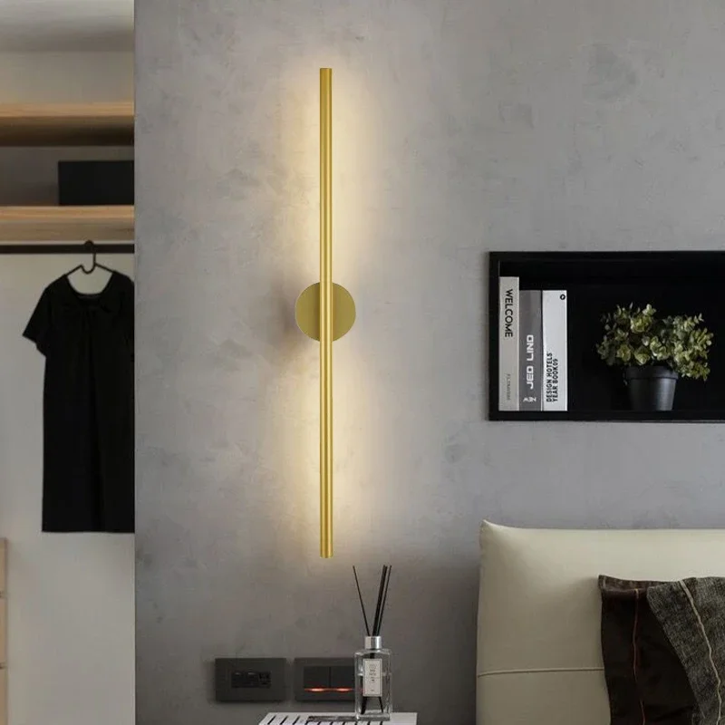 Imagem -03 - Modern Gold Led Wall Lamp Long Wall Light para Casa Quarto Escadas Sala de Estar Fundo do Sofá Decoração de Iluminação 100 cm 60cm