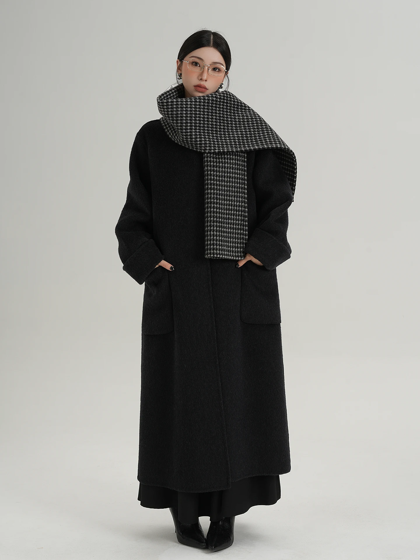 

SRYS AME шерстяное пальто шарф Ele шерстяная верхняя одежда средней длины осень-зима женское модное длинное све круглое Ne