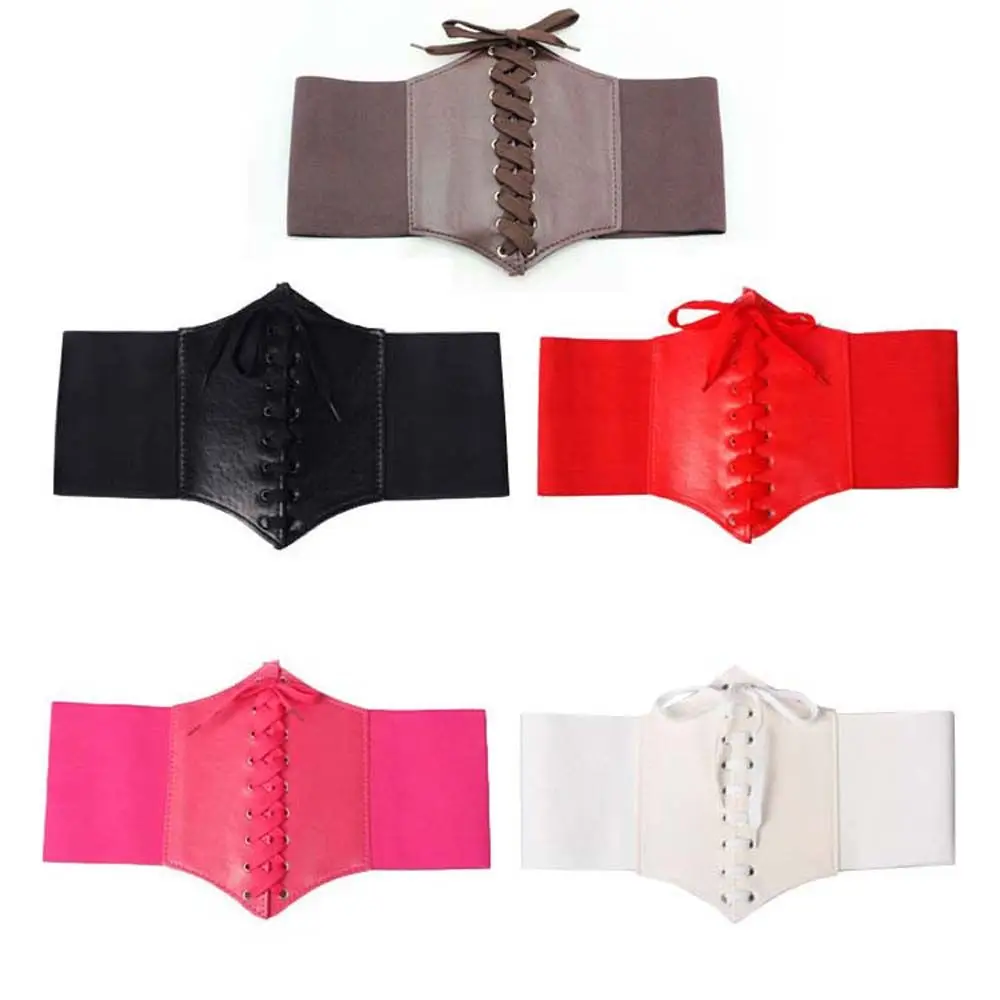 Skirt Decorations Dress Court Style Corset PU Leather Wide Waist Belt Female Waistband Cummerbunds Shaping Girdle Belt