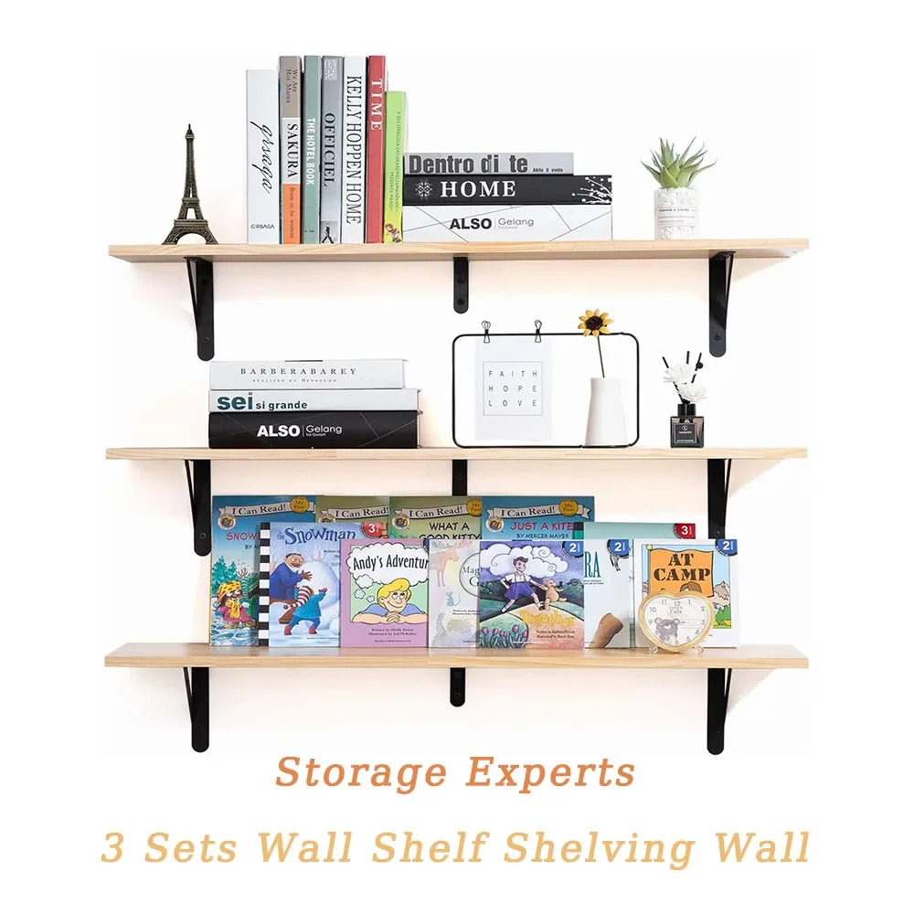 

3 Sets Wall Shelf Shelving,Bedroom Shelf, Wall Shelves Wall Floating Shelves Wall-Mounted Shelf Hanging Shelf Floating Bookshelf