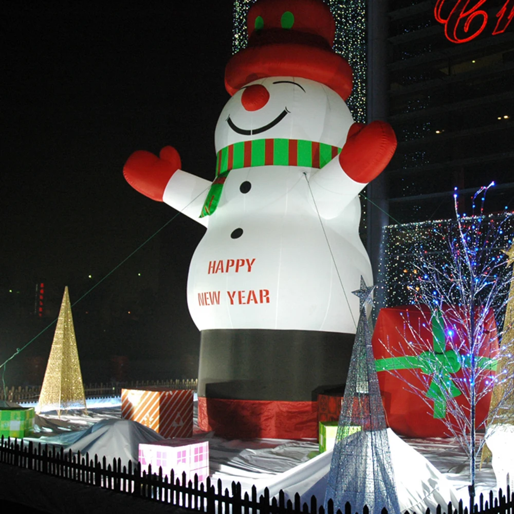 

wholesale Giant outdoor christmas inflatable snowman red color xmas hats for holiday decoration