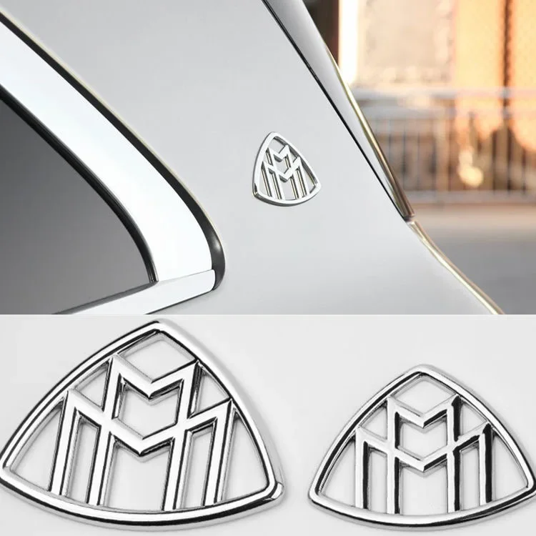 Car Wheel Cap Steering emblem Shell Sticker Chrome Emblem For Maybach Hood Lay Stand Logo S500 S600 V12 Side Fender Trunk Badge