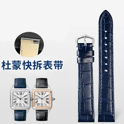 FUYIJIA Crocodile Skin Watchbands Custom C-ARTIER S-ANTOS D-UMONT Substitute Strap 15.5MM 17.5MM 18.5MM Genuine Alligator Belt