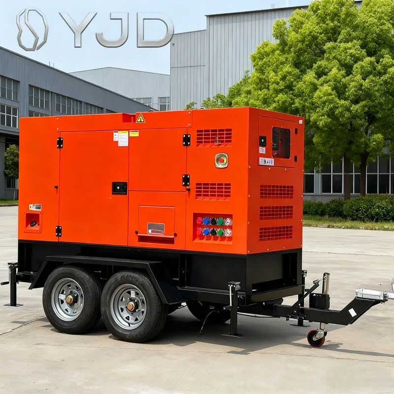 75kva Mobile Generator Trailer Silent 60kw diesel Engine Driven Power Generators with Sound Attenuated Encloser Cabinet
