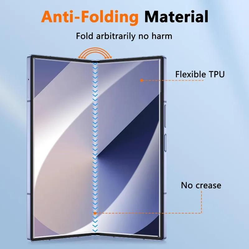 Juego de películas de hidrogel 9 en 1 para Samsung Galaxy Z Fold 7, Protector de pantalla frontal, parte trasera, película protectora suave transparente HD antiarañazos