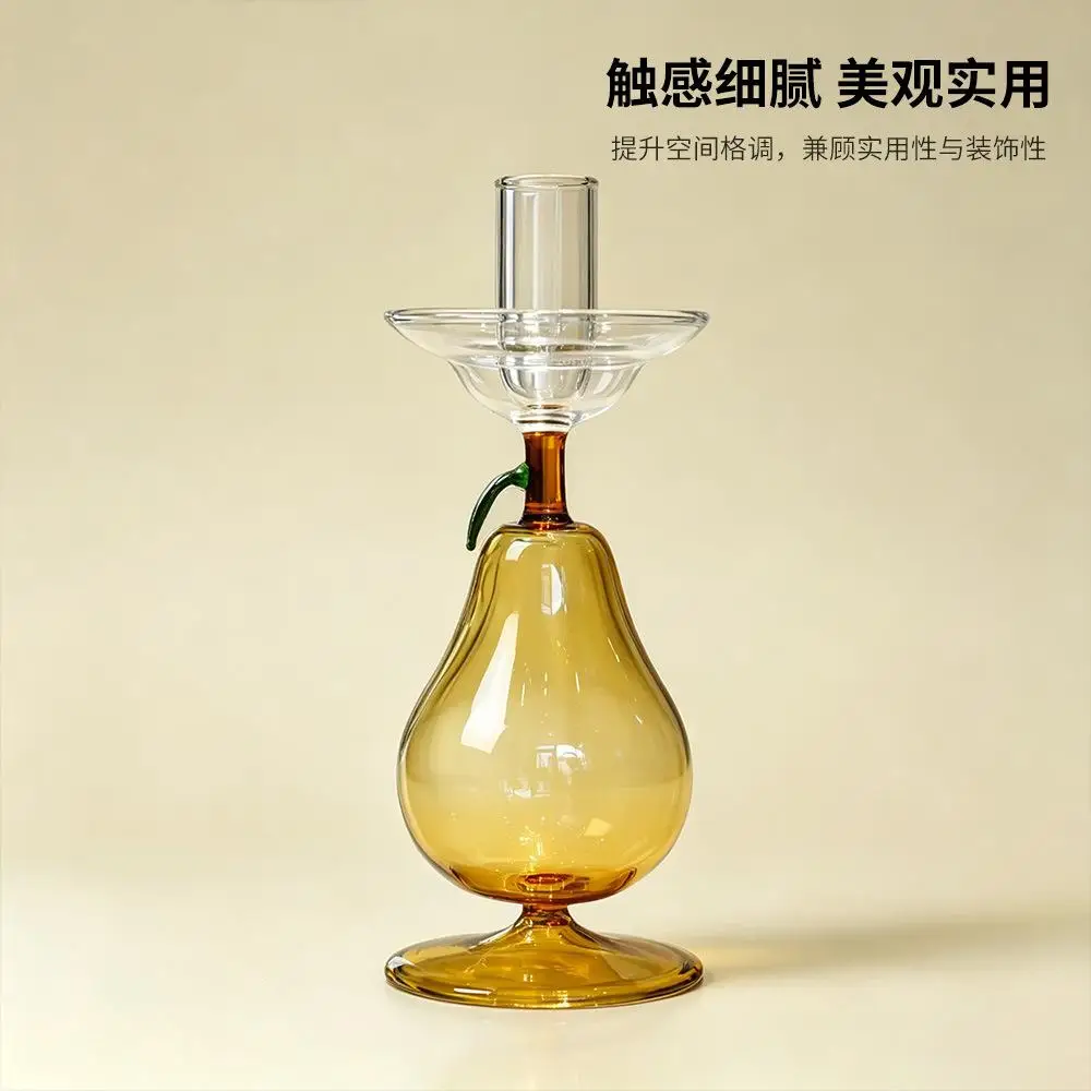 2.5cm Diameter, Yellow Duck Plum Glass Candlestick, Long Stick Candles, Romantic Candlelight, Colorful Candle Stand, Home Decor