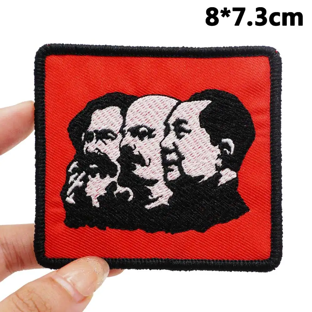 Marx and Mao Zedong Tactical Embroidery Patches with Hook and Loop Backing for Backpacks Clothing military Accessories