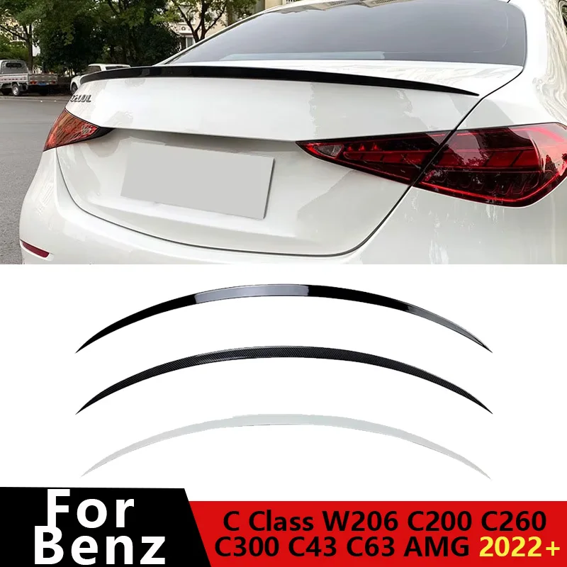 For Mercedes Benz C Class W206 C200 C260 C300 C43 C63 AMG 2022+ Car Rear Roof Spoiler Tail Trunk Wing Lip Exterior Modification