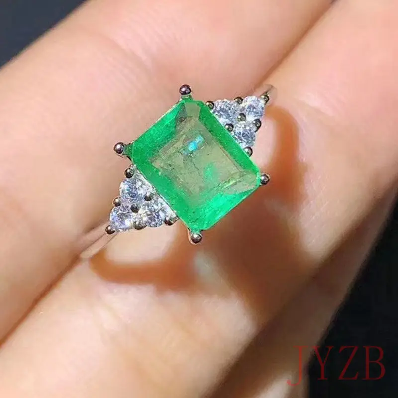 Square AAA Natural Emerald 925 Sterling silver Pendant Necklace Emerald Charm Pendant Necklace fashion jewelry