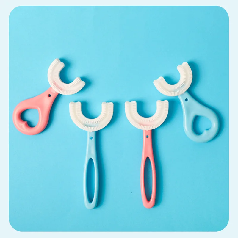 Brosse à dents en forme de U pour enfants, brosse à dents en silicone pour enfants, livres de soins bucco-dentaires pour enfants, 360 résistant