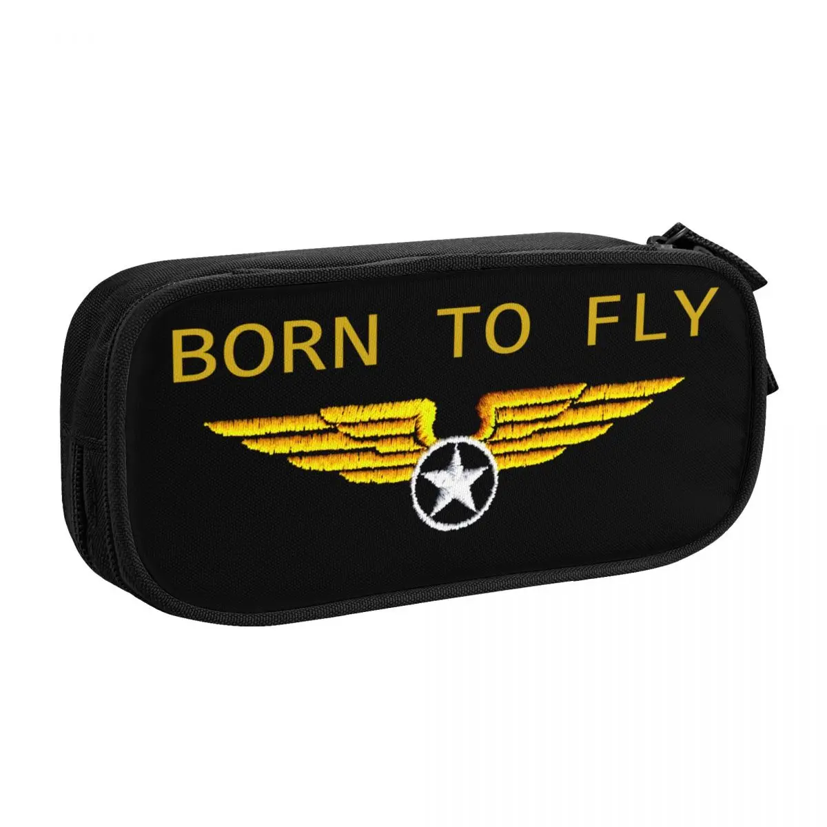 Born To Fly Flight Pilot Kawaii Pencil Case Boys Gilrs Large Storage Flying Aviation Aviator Pencil Box Students Stationery