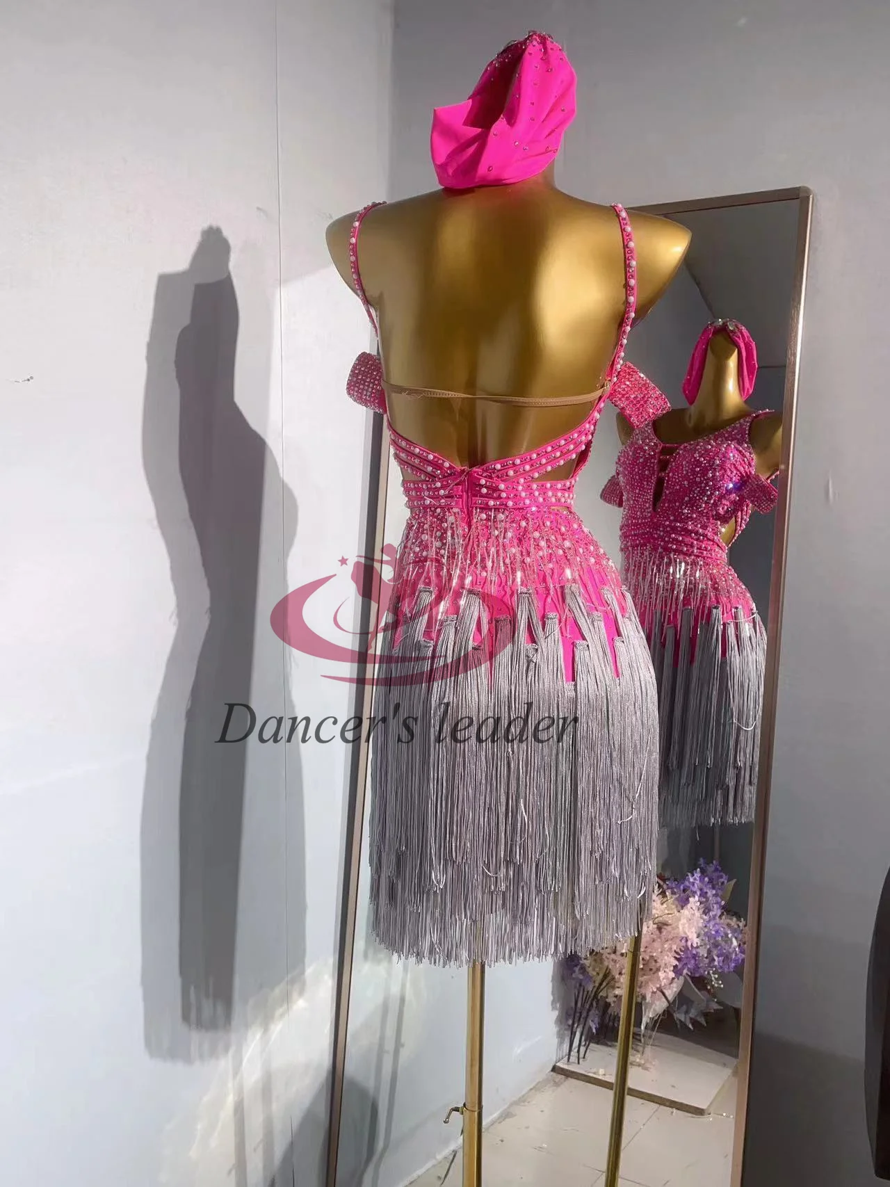 라틴 댄스 전문 의류 다이아몬드 카차 탱고와 맞춤형 두꺼운 Tassels 성인 표준 무대 전문 의류