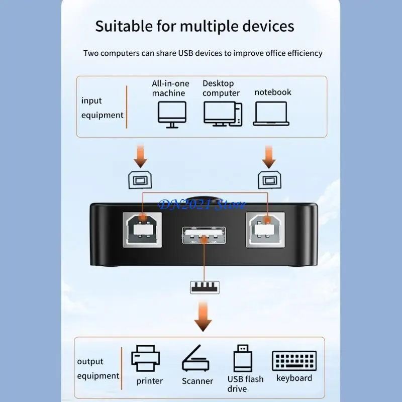 F3KE 2 USB Printer Share Device USB Selector Printer Printer Printing Peripheral для принтера USB Splitter для принтера