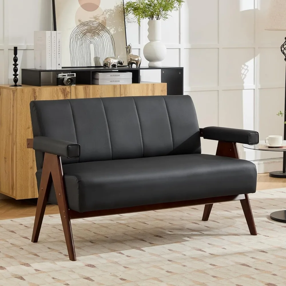 

50 Black Couch Small Couches for Small Spaces Midcentury Modern Sofa Comfy Sofa Leather Loveseat Couch Love Seat Couch