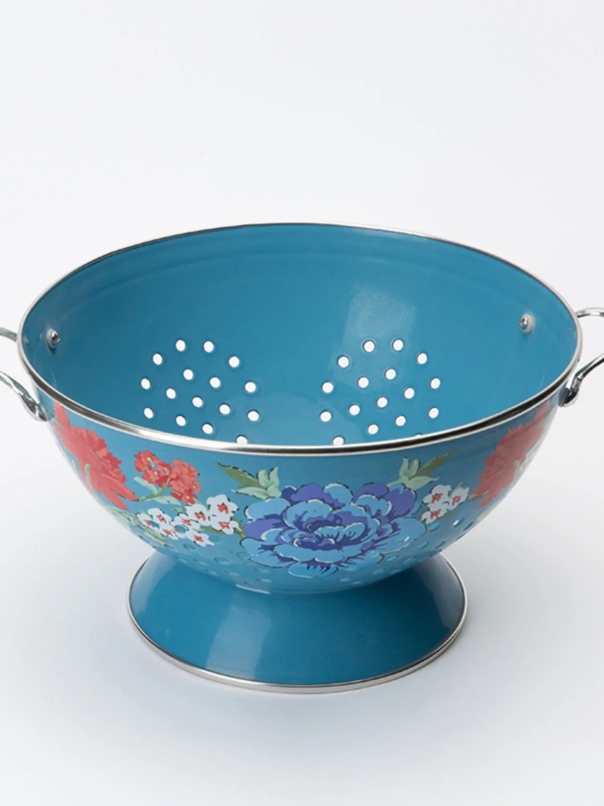 

Креативная эмалированная сливная корзина в стиле ретро, поднос на высоких ножках, корзина с фруктами для гостиной, чайный столик для домашнего использования, раковина для ожидания овощей