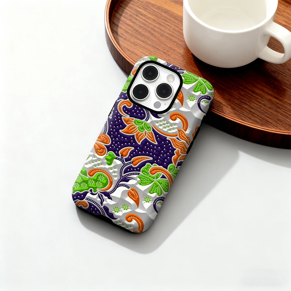 Bohemian Floral Fusion Phone Case for iPhone 17 16 15 14 13 12 11 Pro Max Air Plus Luxury Double-layer Back Cover