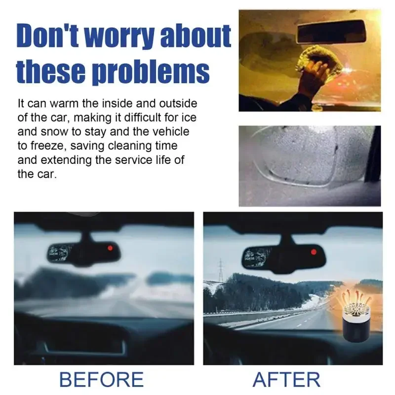 1pcs Auto Snow Remover Car Windshield Snow Melting And Defogging Tool Fast And Convenient De-icing Heater