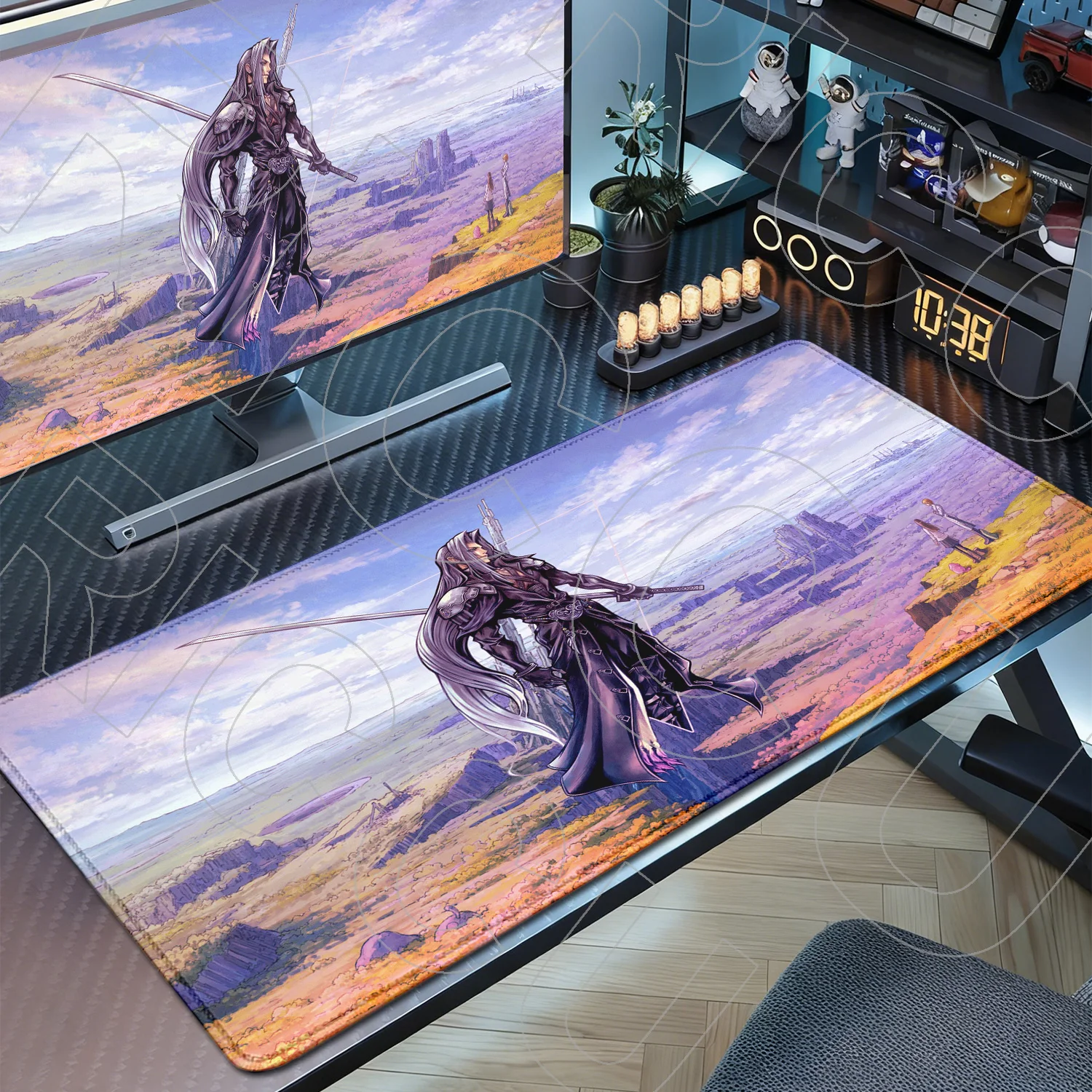 XXL Large F-Final Fantasy Game HD printing Mouse Pad Computer 80x40cm Mousepad Office Extend Rug Locking Edge Desktop Desk Mat